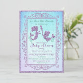 TWIN Zeemeermin Onder het Zee Baby shower Invitati Kaart (Staand voorkant)