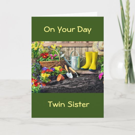 **TWIN ZUSTER** ONTSPAN / HET IS JE DAG KAART (Voorkant)