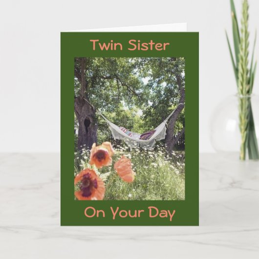 **TWIN ZUSTER** RELAX / HET IS JE DAG KAART (Voorkant)