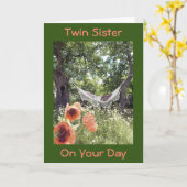 **TWIN ZUSTER** RELAX / HET IS JE DAG KAART (Gele Bloem)