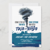 Twinado Tornado Blue Grunge Verjaardag Kaart (Voorkant)