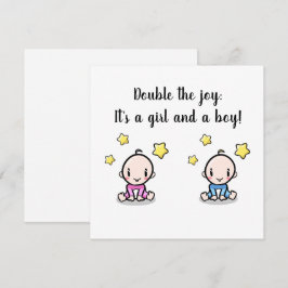 twinbaby felicitatieskaart, nieuwe tweeling aankom kaart