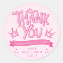 Twincess Twin Meisjes Baby shower Dank u Sticker