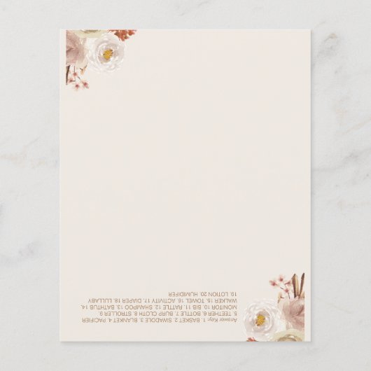 Twinden Beren Word Scramble Baby shower Game (Achterkant)