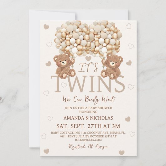 Twinden die we kunnen wachten Baby shower Kaart (Voorkant)