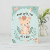 Twinden Het is een jongen! | Vun Baby shower-uitno Kaart (Staand voorkant)