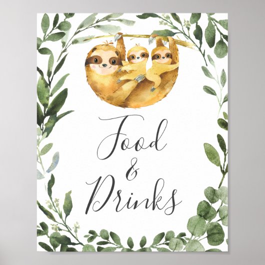 Twindenergie Baby shower Voedsel en Drinken ondert Poster (Voorkant)