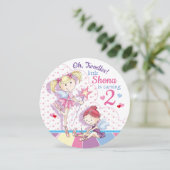 Twindenergie, Cute Ballet Girls, 2 jaar oud Kaart (Staand voorkant)