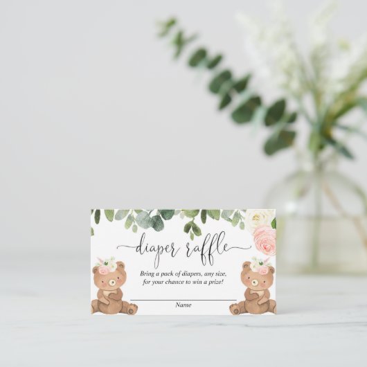 Twindenergie draagt roze florale diaper raffinage informatiekaartje (Staand voorkant)