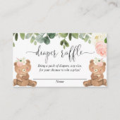 Twindenergie draagt roze florale diaper raffinage informatiekaartje (Voorkant)