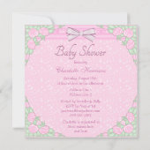 Twindenergie, kussen en Rozen Roze Baby shower Kaart (Achterkant)