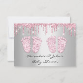 Twindenergie met Baby shower en glitter drijft mei Kaart (Achterkant)