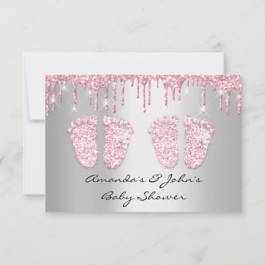 Twindenergie met Baby shower en glitter drijft mei Kaart (Achterkant)