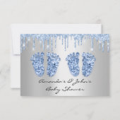 Twindenergie voor Baby shower Glitter-schijven Kaart (Achterkant)