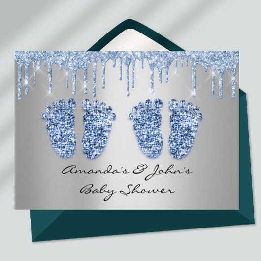 Twindenergie voor Baby shower Glitter-schijven Kaart