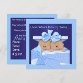 TWINE BABY BOYS LATEN AFRIKAANSE AMERIKAANSE INVIT KAART (Voorkant / Achterkant)