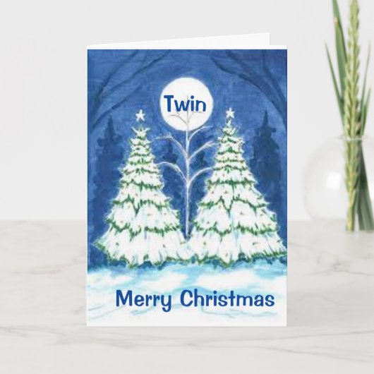 * TWINE BOMEN* VOOR *MIJN TWIN* BIJ CHRISTMAS FEESTDAGEN KAART (Voorkant)