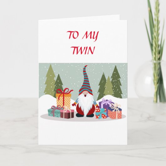 * TWINE GNOMEN* VOOR *MIJN TWIN* OP CHRISTMAS-DAG FEESTDAGEN KAART (Voorkant)