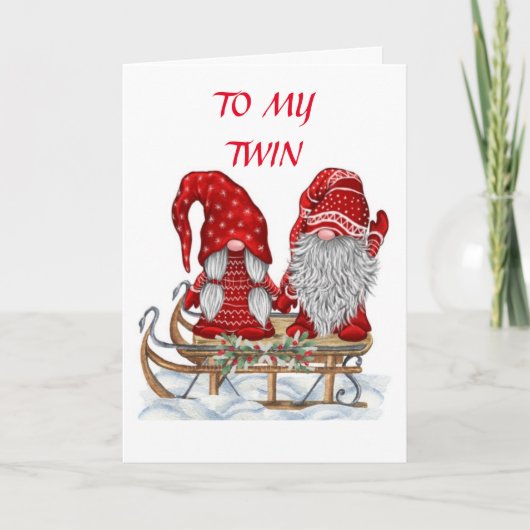 * TWINE GNOMEN* VOOR *MIJN TWIN* OP CHRISTMAS-DAG FEESTDAGEN KAART (Voorkant)