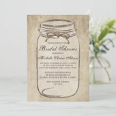 Twine Mason Jar Bridal Shower Kaart (Staand voorkant)