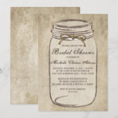 Twine Mason Jar Bridal Shower Kaart (Voorkant / Achterkant)