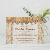 Twine Rustic Lace Wedding Invitation Kaart (Staand voorkant)