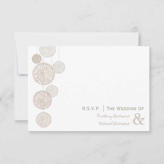 Twine Wereldbollen Wedding R.S.V.P. RSVP Kaartje (Voorkant)