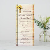 Twine Wrapped Mason Jar Sunflower Wedding Programs Programmakaart (Staand voorkant)