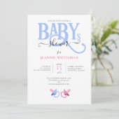 TWINEE BABY SHOWER MET PINK EN BLUE VERPAKKING KAART (Staand voorkant)