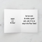 TWINFLIP FLOP HUMOR OP UW BIRTHDAAG KAART (Binnen)