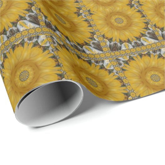 Twinin Sun flower Floral Pattern-ontwerp Cadeaupapier (Rol Hoek)