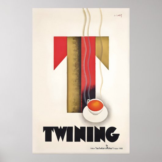 Twining Tea Vintage Poster  Tea Cup Kitchen Print (Voorkant)