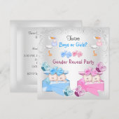 Twinins gender onthullen feestjongens Blauwe Roze Kaart (Voorkant / Achterkant)