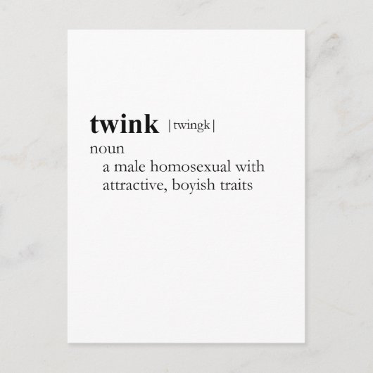 TWINK (definitie) Briefkaart (Voorkant)