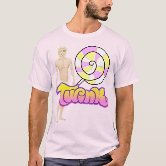 Twink Pride Lollypop Heren Basic T-Shirt (Voorkant)