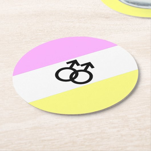 Twink Pride Vlag Ronde Kartonnen Onderzetter (Gebogen)