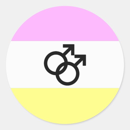 Twink Pride Vlag Ronde Sticker (Voorkant)