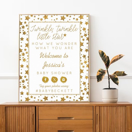 Twink, Twinkle Little Star Baby shower Welkom Poster