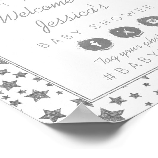 Twink, Twinkle Little Star Baby shower Welkom Poster (Hoek)