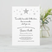 Twinke Twinkle Little Star Baby shower Invitation Kaart (Staand voorkant)