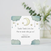 Twinke Twinkle Star Gender Reveal babyshower Kaart (Staand voorkant)