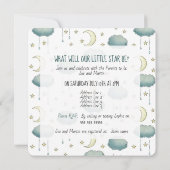 Twinke Twinkle Star Gender Reveal babyshower Kaart (Achterkant)