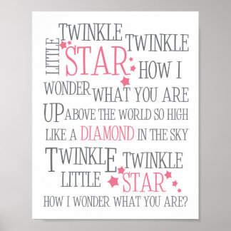 TWINKELE KLEINE STAR - 8X10 ART PRINT PINK