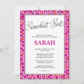 Twinkelende Stars Baby Naming/Simchat Bat Uitnodig Kaart (Voorkant)