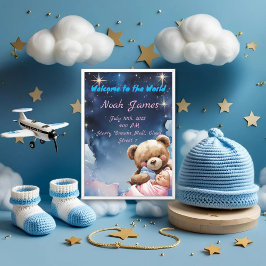 "Twinkeling Ster Baby Jongen Uitnodiging