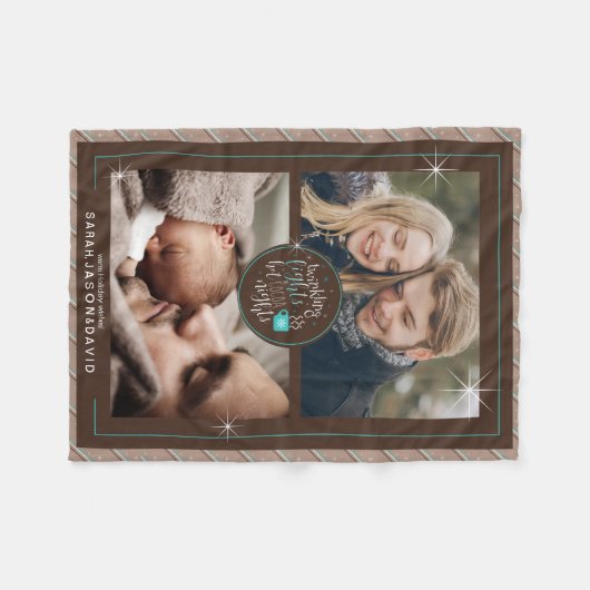 Twinkellampjes Hot Cocoa Nights Twee Foto ID593 Fleece Deken (Voorkant (Horizontaal))