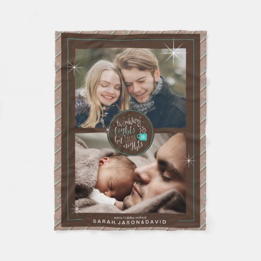 Twinkellampjes Hot Cocoa Nights Twee Foto ID593 Fleece Deken (Voorkant)