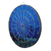 Twinkellichten in een blauw gebergte dartbord (Voorkant Rechts)