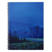 Twinkellichten in een blauw gebergte notitieboek (Voorkant)
