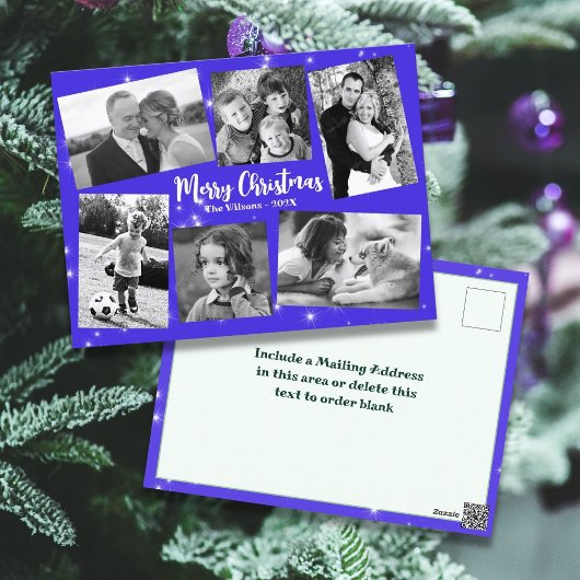 Twinkelstars Photo Collage Merry Kerstmis Briefkaart